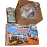 Aurora AFX slot car racing set Daredevil Rally and Scalextric accessories, track.