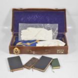 Leicestershire and Rutland Masonic regalia, books, 1677 Almanack, and leather briefcase.