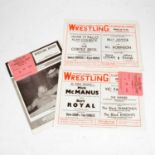 Wrestling interest, De Montfort Hall ticket stubs and programmes