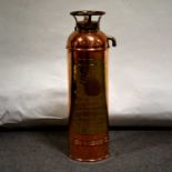 2.5 Gallon Brass and copper fire extinguisher by The Safety Fire Extinguisher Company, NY USA