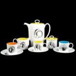 Susie Cooper coffee set Black Fruit pattern and a Wedgwood coffee set