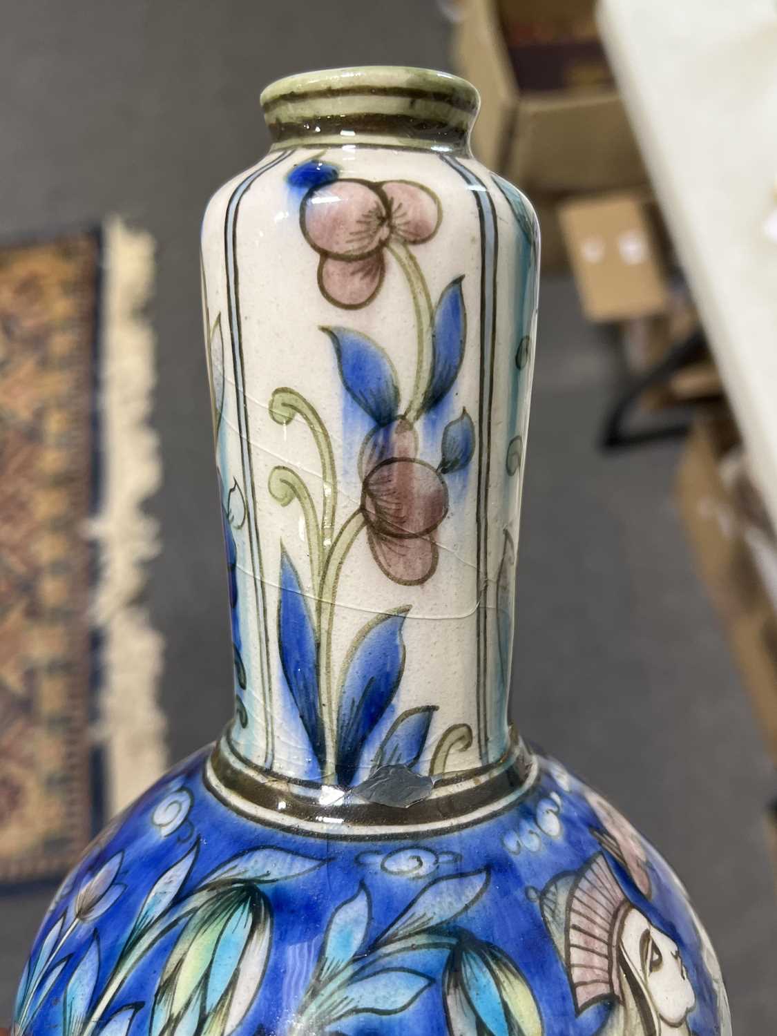 Persian pottery vase and a Chinese porcelain jardiniere converted from a vase - Image 2 of 5