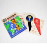 1966 World Cup: Semi Final ticket, rosette, programme, Northampton Town programme.