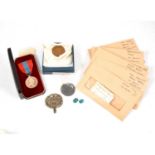 Imperial Service Medal, Cap Badges, assorted coins