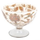 19th century Decalcomania glass pedestal bowl