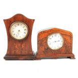 Two Edwardian mantel clocks.