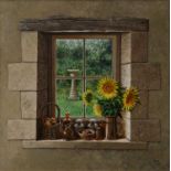 Baglee, Window with sunflowers.