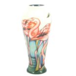 Philip Gibson for Moorcroft Pottery, an Everglade Flamingo vase.