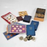 Silver proof royal commemorative coin, George III and later coins and commemoratives, and books.