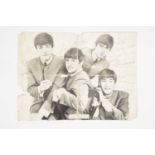 The Beatles, a set of four signatures on black and white publicity TopStar Portriats photocard