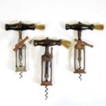 Lund patent London Rack corkscrew and two other London Rack corkscrews