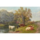 Charles Collins, Cattle by a river,