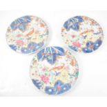 Three Chinese porcelain plates,