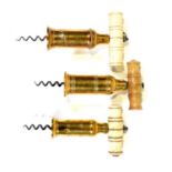 Three Thomason type corkscrews,