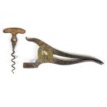 Wolverson 1873 patent lever and corkscrew,