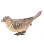 19th century cold-painted bronze model of a Song Thrush, by Franz Xavier Bergman