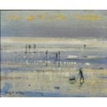 § Robert King, Figures on a beach at low tide