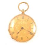 Baume Geneve - A yellow metal open face pocket watch.