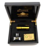 Parker - A Duofold Cloisonné Mandarin Yellow Limited Edition Fountain Pen.