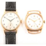 Garrard and Avia - two gentlemen's vintage 9 carat yellow gold and yellow metal wristwatches.