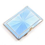 A silver and blue enamel card case, Henry Clifford Davis, Birmingham 1928.