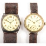 Two WW1 Trench style wristwatches.