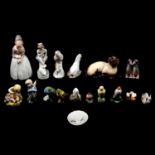 Royal Copenhagen porcelain model of a girl and other ornaments,