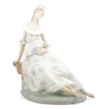 Large Lladro porcelain figure - Lady with Fan