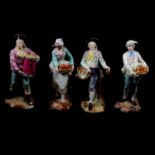 Four Dresden porcelain figurines,