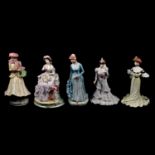 Ten Coalport china lady figurines,