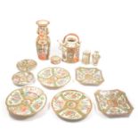Cantonese famille rose vase and other Cantonese porcelain,