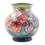 Moorcroft pottery vase, Anenome pattern, circa 1950,