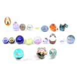 Collection of glass paperweights,