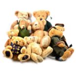 A box containing nine teddy bears