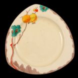 Clarice Cliff, a triangular dinner plate