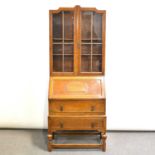 1940's oak bureau bookcase,