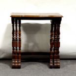 Walnut nest of tables,