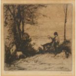 Greta Delleany, three drypoint etchings,