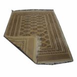 Two Afghan cream ground rugs,