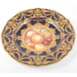 Royal Worcester fruit painted cabinet plate,