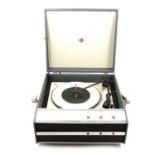 A Marconiphone record player and two Queensberry Staffordshire dishes