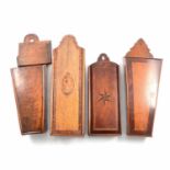 Four Georgian candle boxes,