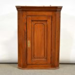 Victorian oak hanging corner cupboard,