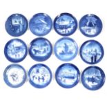 A collection of Royal Copenhagen Christmas plates