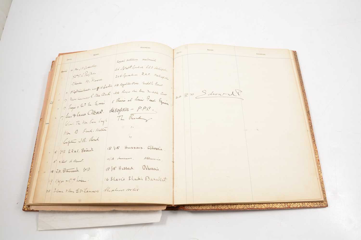 A visitors’ book for the GOC (General Officer Commanding) in Cairo dating to 1927-31. - Image 4 of 4