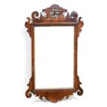 Chippendale style stained mahogany pier glass,