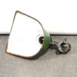 Large green enamel and cast-iron industrial salvage streetlight,