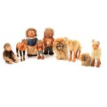 A collection of Steiff animal toys