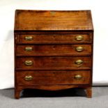 George III mahogany bureau,