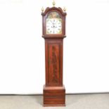Grained pine longcase clock,